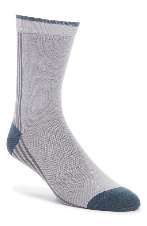 Stripe Cotton Blend Crew Socks