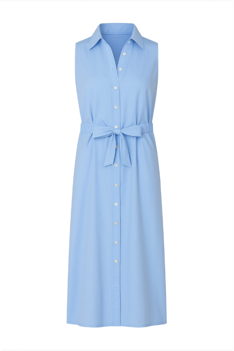 The Sleeveless Midi Dress, Main, color, Light Blue Tencel