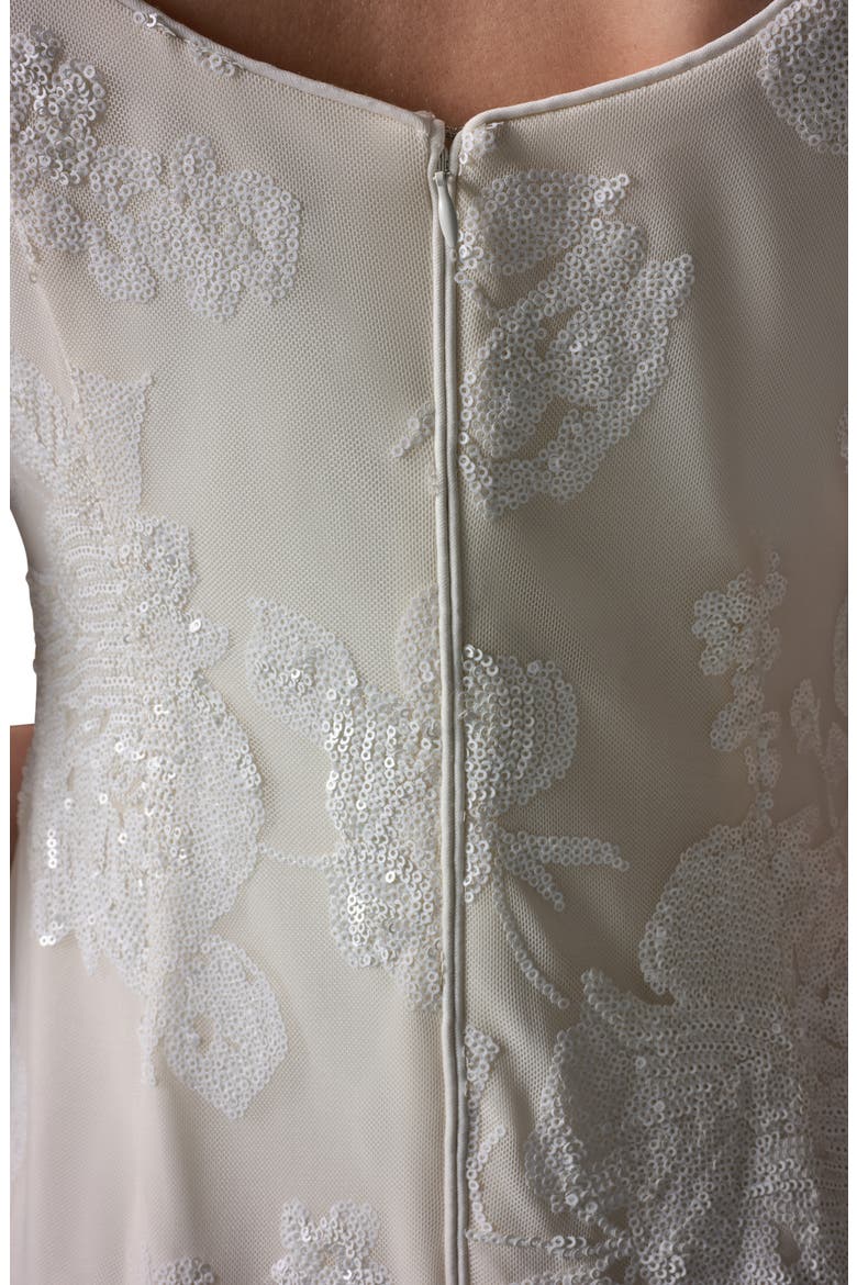 Beaded Floral Dress, Alternate, color, CREAM