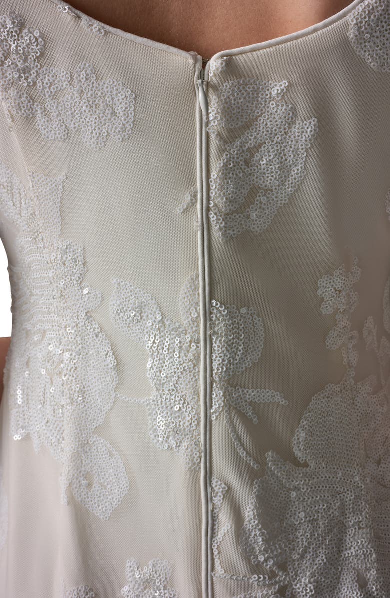 Donna Karan New York Beaded Floral Dress, Alternate, color, Cream