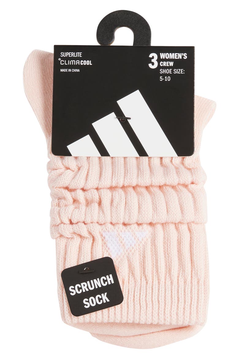 Scrunch Athletic 3-Pack Crew Socks, Alternate, color, BLUSH PINK/ WHITE/ BEIGE