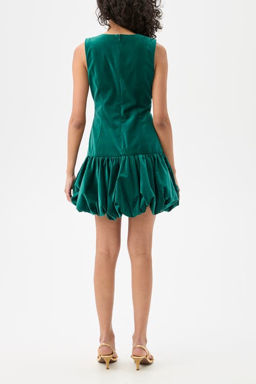 Trina Turk Splendored Bubble Hem Velvet Dress In Green