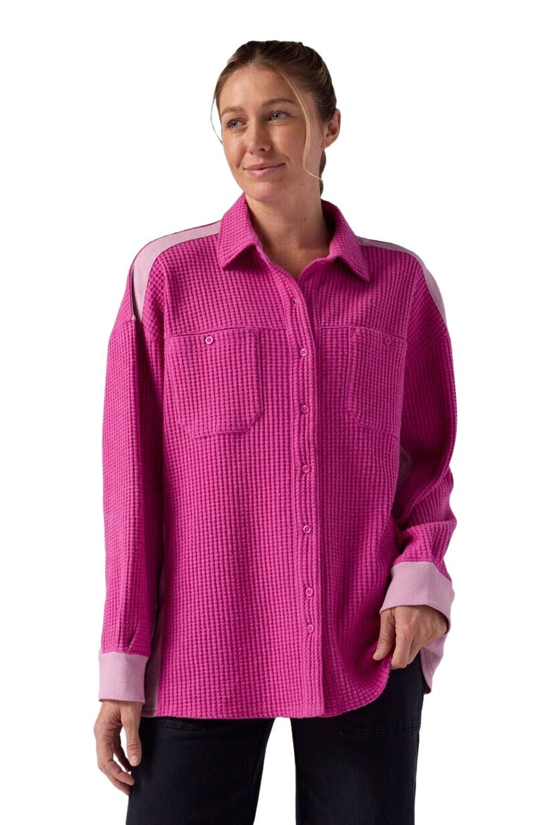 Waffle Button-Up - Women's, Alternate, color, Rose Violet