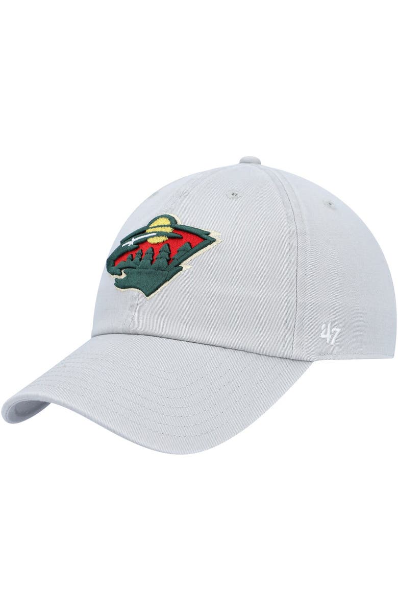'47 Men's '47 Gray Minnesota Wild Clean Up Adjustable Hat, Main, color, Gray