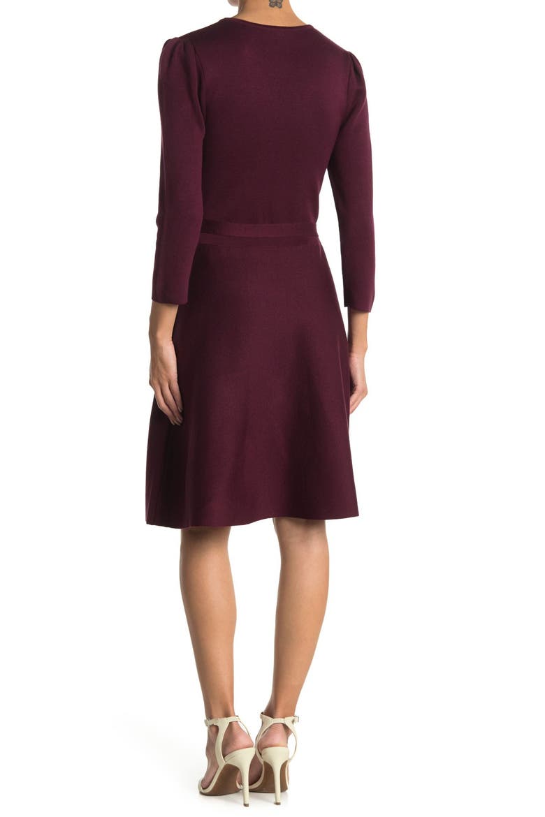 Fit & Flare Dress, Alternate, color, DEEPWINE