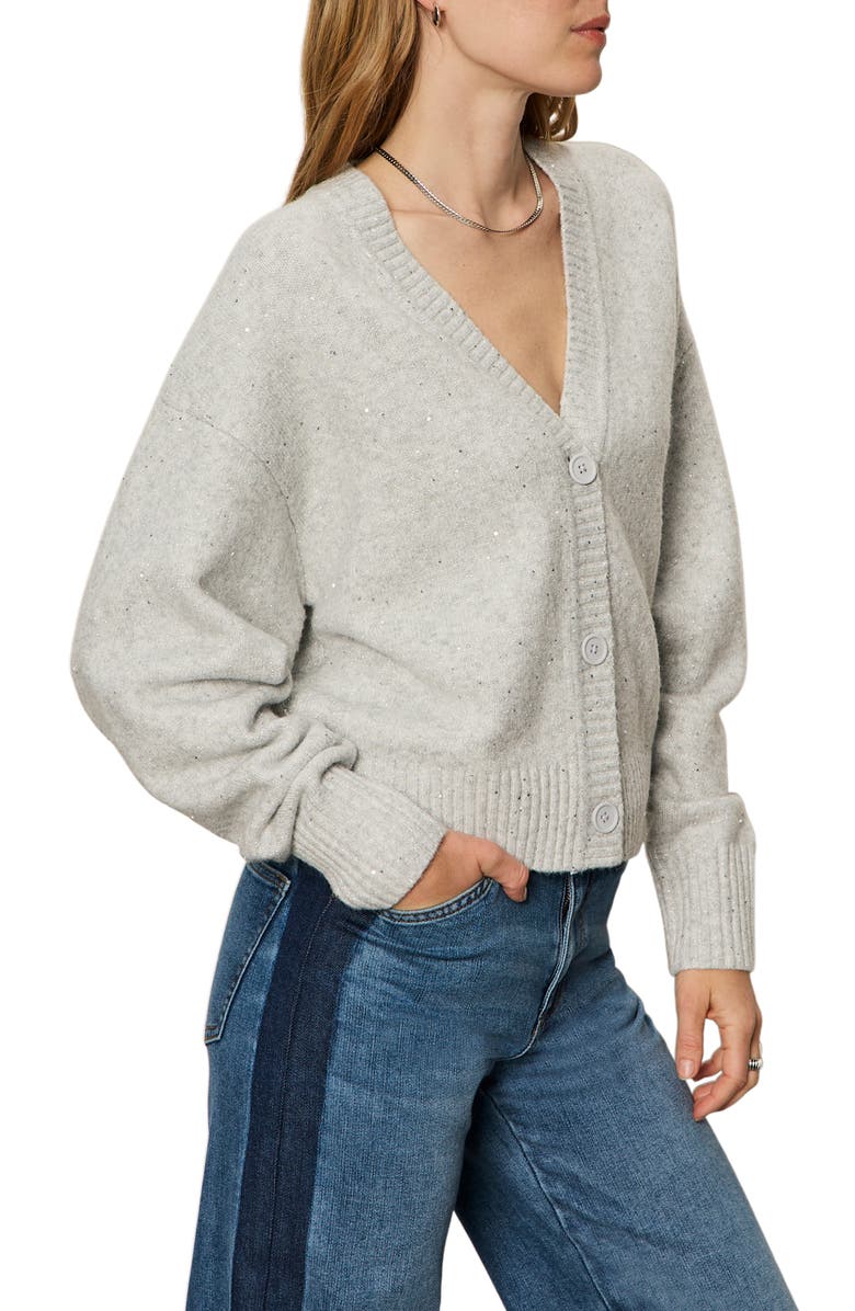 Sanctuary Shimmer Cardigan, Alternate, color, Heather Grey