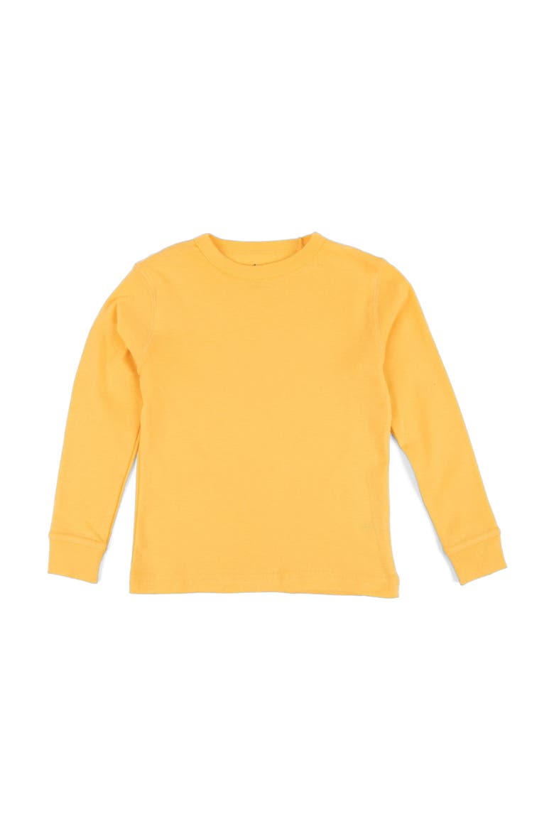 Kids Long Sleeve T-Shirt, 100% Cotton, Solid Colors, Main, color, YELLOW