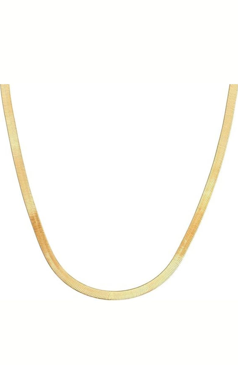 Oak & Luna Herringbone Slim Chain Necklace, Main, color, Gold Vermeil