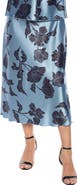 TASH AND SOPHIE Floral Print Satin Maxi Skirt