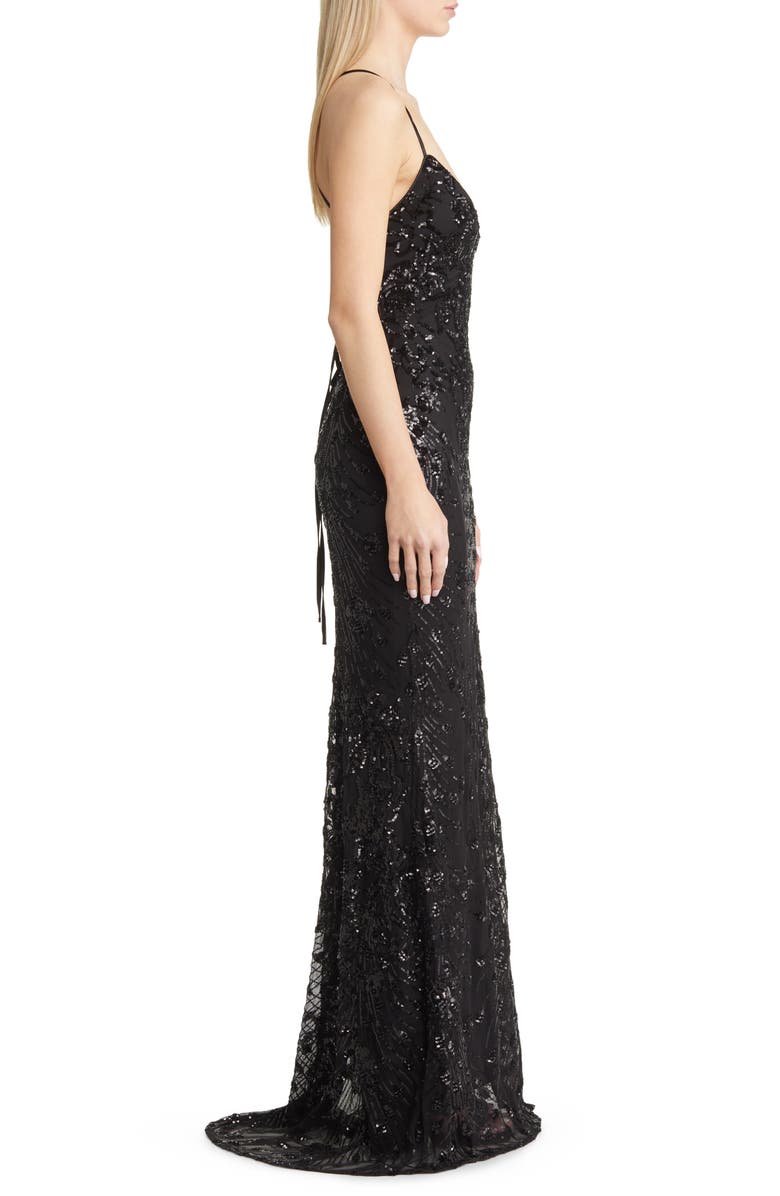 Lulus Photo Finish Sequin High-Low Maxi Dress, Alternate, color,