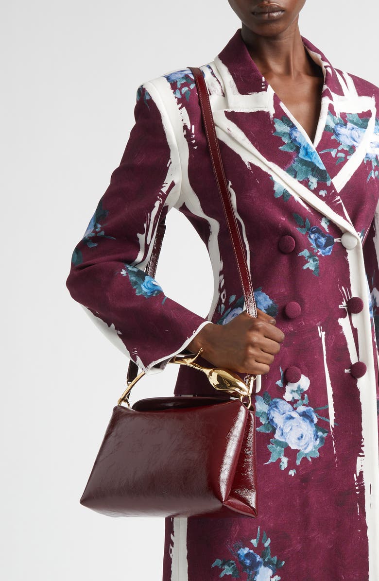 Erdem Medium Bloom Leather Handbag, Alternate, color,