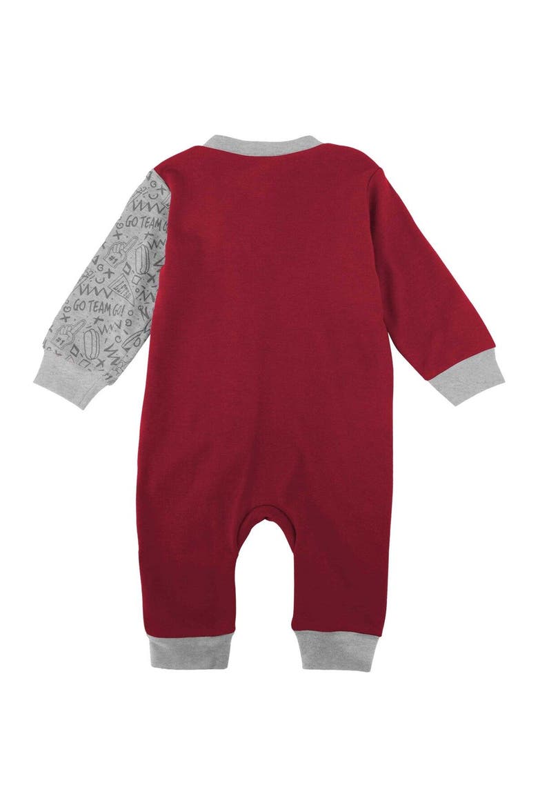 Infant Crimson Oklahoma Sooners Playbook Two-Tone Sleeper, Alternate, color, Crimson