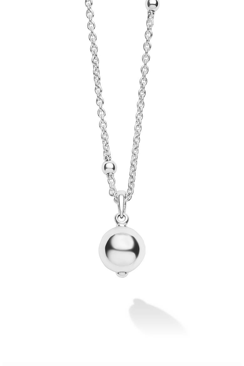 Caviar Bubbly Ball Pendant Necklace, Alternate, color, SILVER