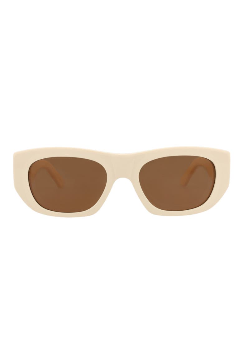 54mm Square Sunglasses, Main, color, IVORY IVORY BROWN
