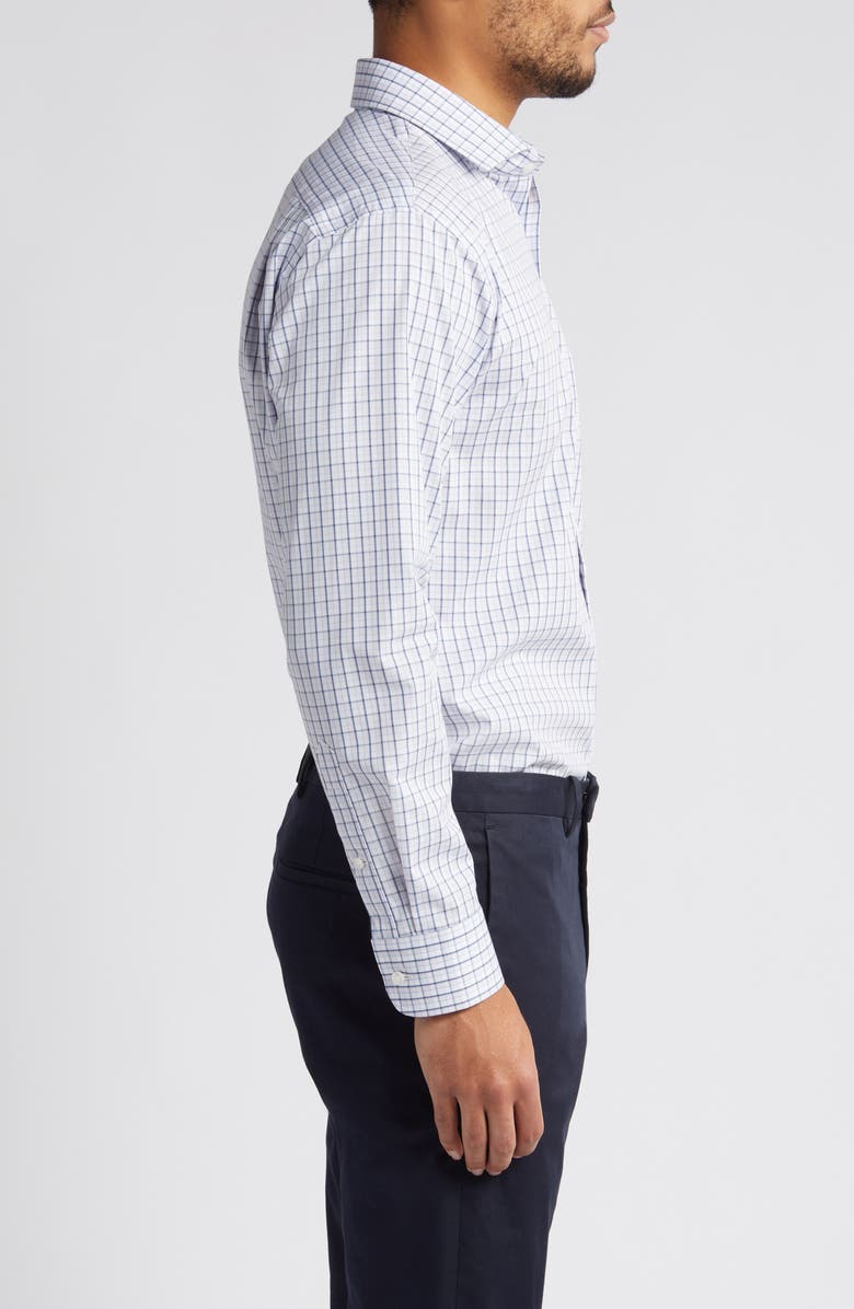 Nordstrom Trim Fit Easy Care Plaid Dress Shirt, Alternate, color, White Multi Flavio Plaid