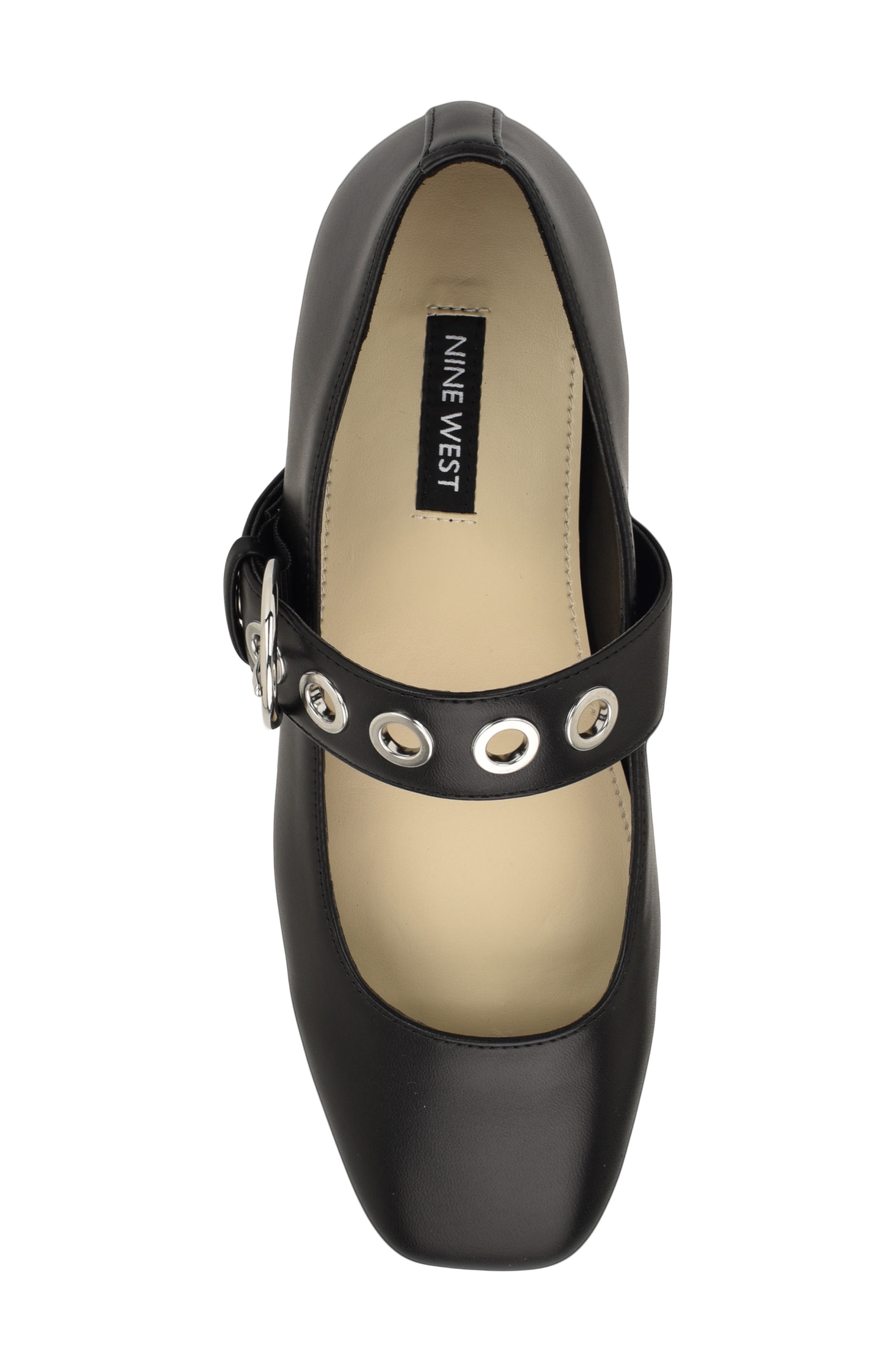 Nine West Kebba Mary Jane Flat, Alternate, color, Black