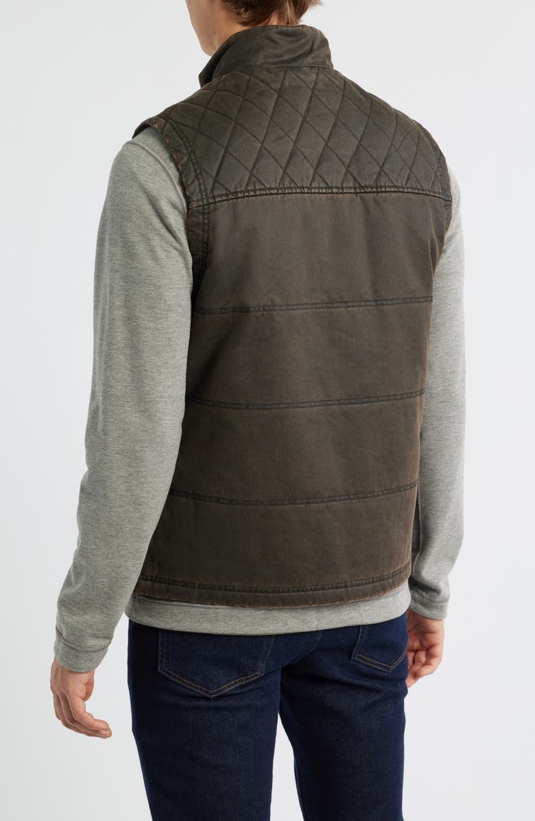Johnston & Murphy Antique Cotton Quilted Vest, Alternate, color, Brown