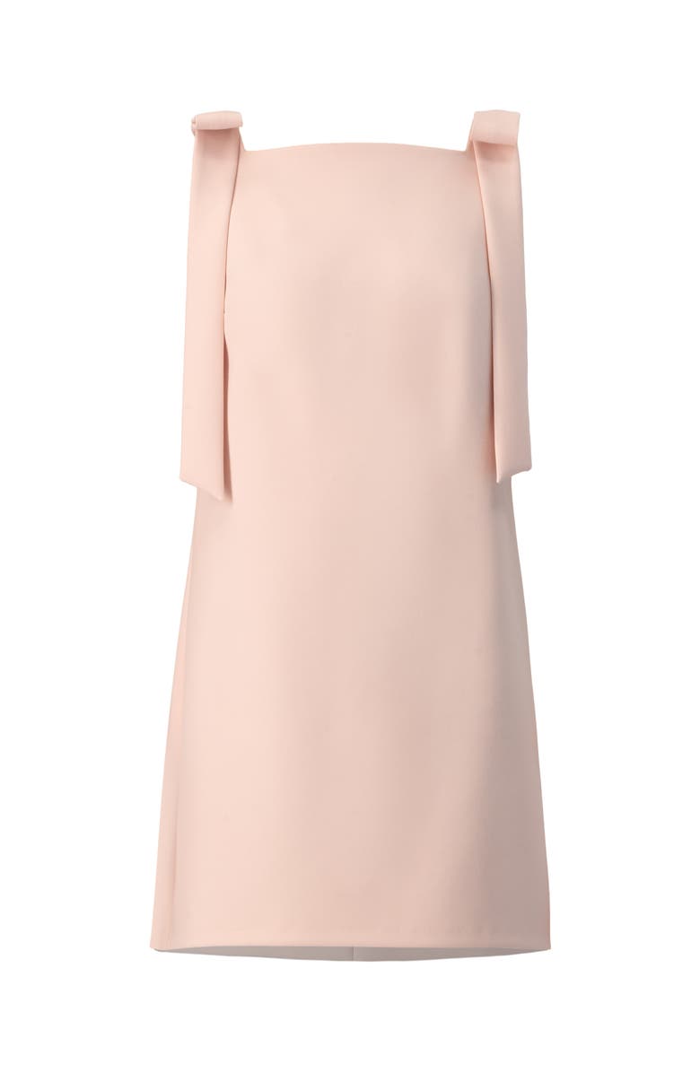 IVONNE Short Solid Dress with Bow Straps, Alternate, color, Dusty Pink