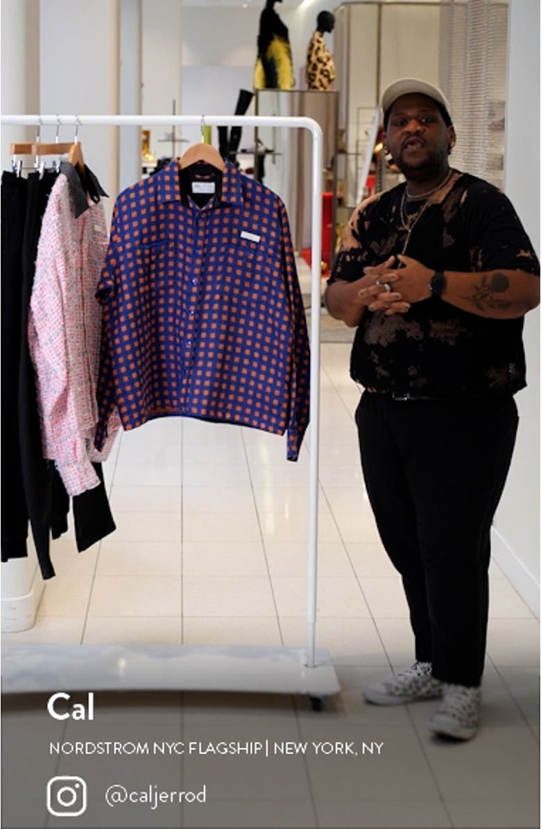 Dobby Check Oversize Button-Up Work Shirt, sales video thumbnail