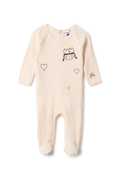 Princess Print Ribbed Romper (Baby)