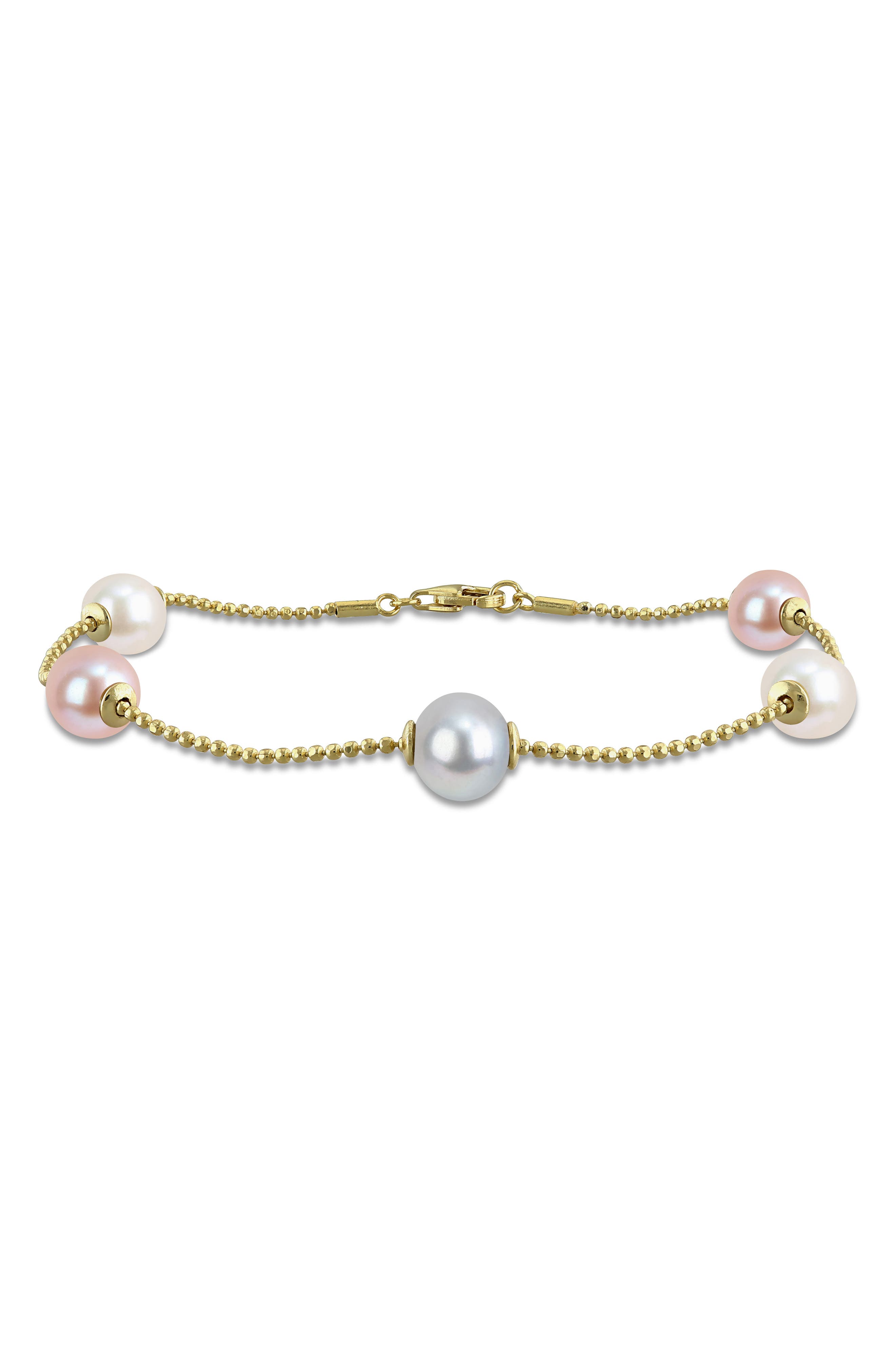 Multicolor Cultured Pearl Bead Bracelet