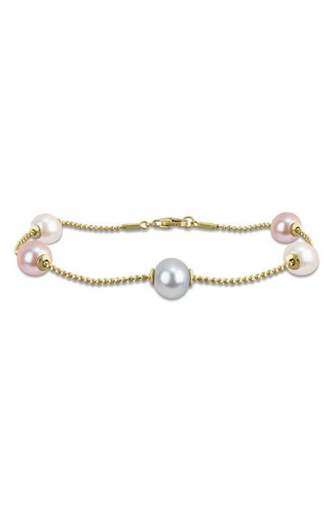 Multicolor Cultured Pearl Bead Bracelet