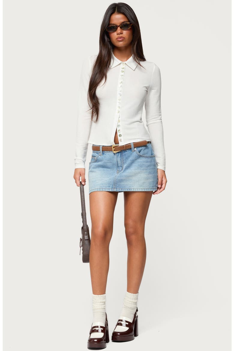 Pennie Knit Button-Up Shirt, Alternate, color, CREAM