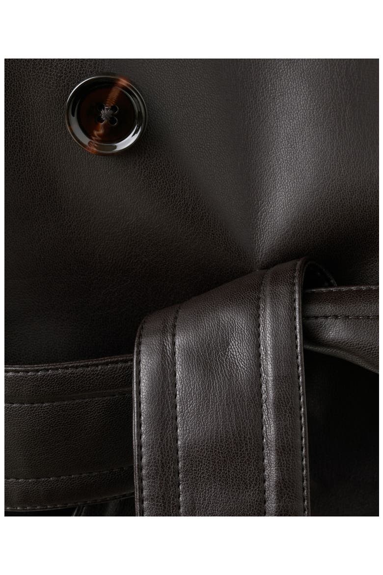 Faux Leather Maxi Jacket, Alternate, color, BROWN