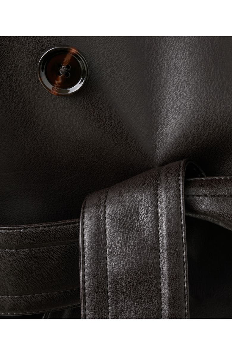 MANGO Faux Leather Maxi Jacket, Alternate, color, 