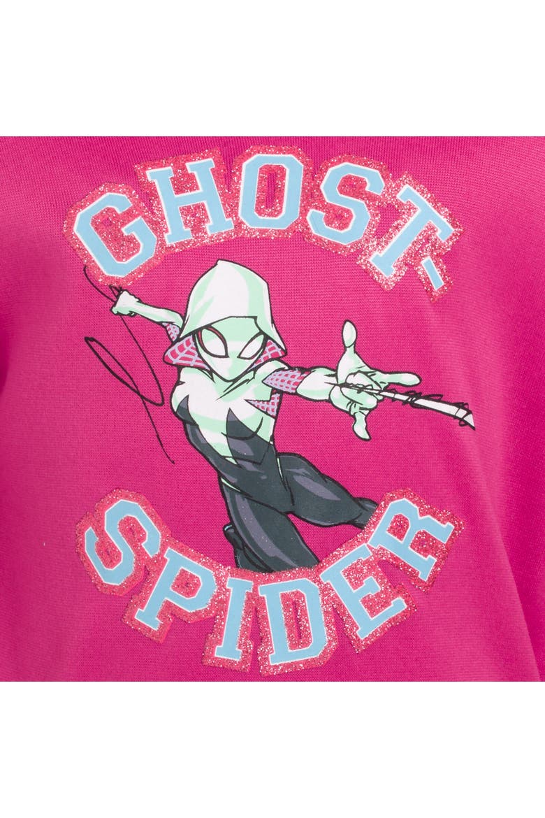 Spider-Gwen Spider-Man Fleece Sweatshirt & Pants Set, Alternate, color, Purple