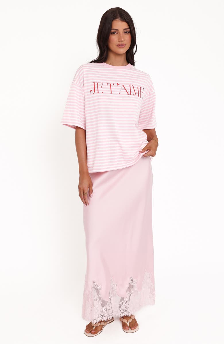 Petal & Pup Marly Oversize Je T'aime Stripe T-Shirt, Alternate, color, Pink Stripe