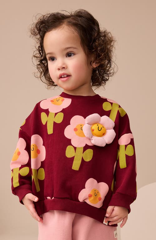 Next 3d Flower Embellished Graphic Sweatshirt In Purple