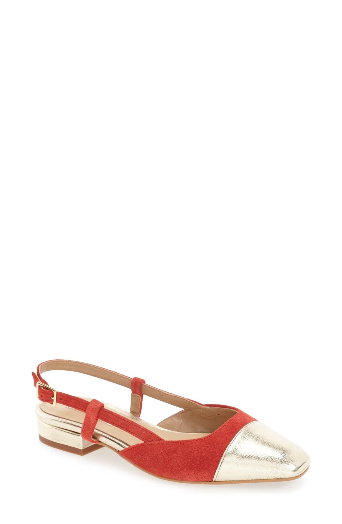 Topshop 'Kiss Me' Cap Toe Slingback Flat, Main, color, 