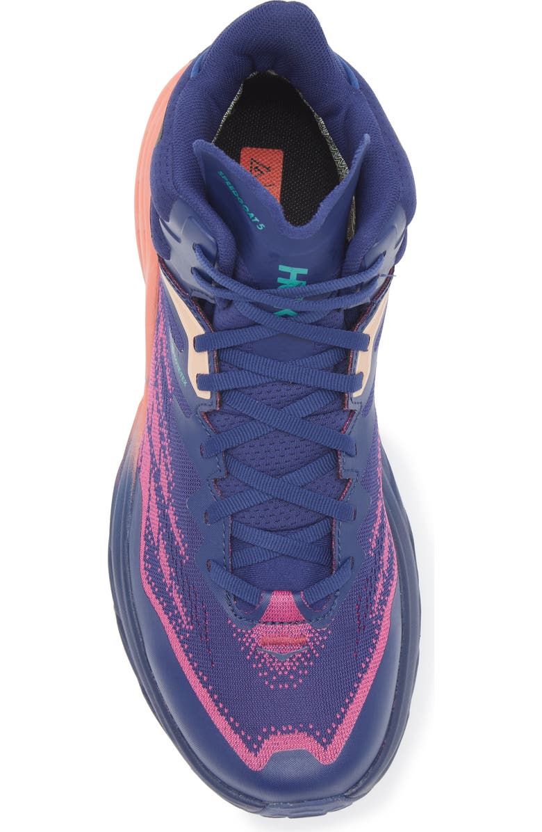 HOKA Speedgoat 5 GTX Gore-Tex<sup>®</sup> Waterproof Trail Running Shoe, Alternate, color, Bellwether Blue / Camellia