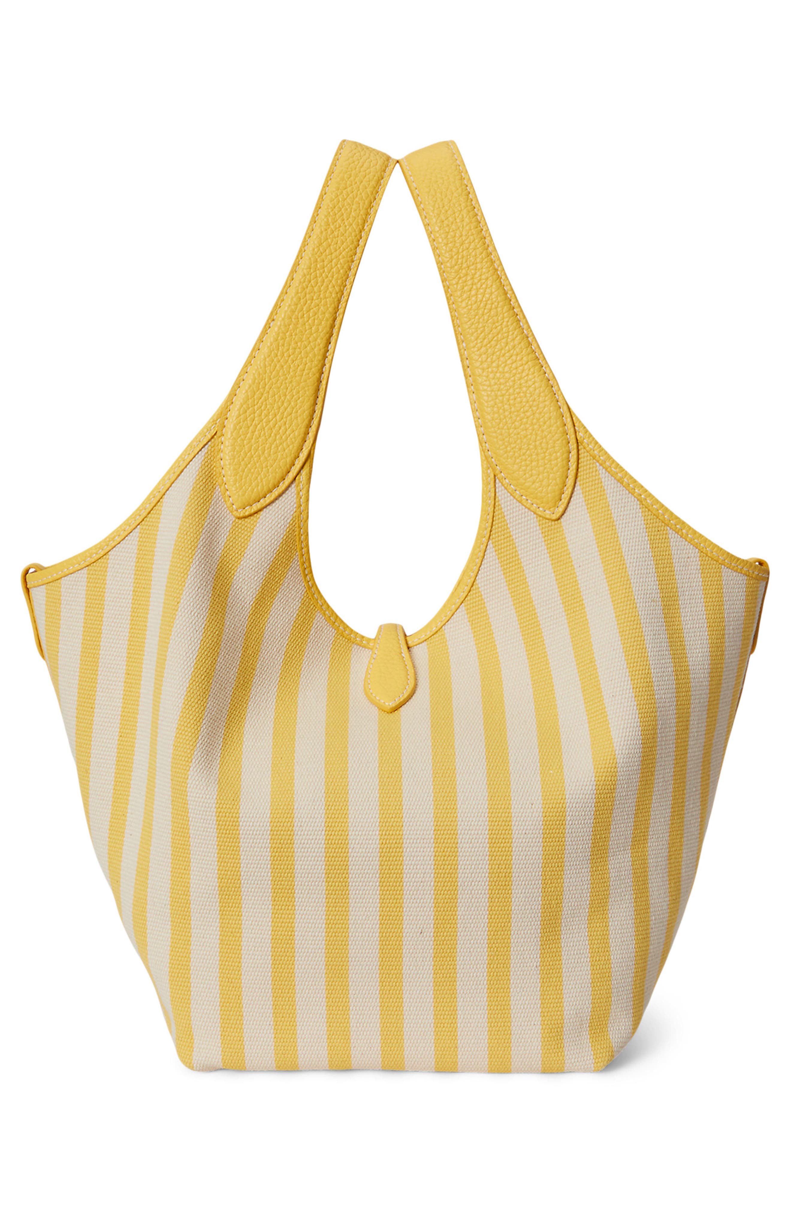 Polo Ralph Lauren Play Stripe Canvas Tote, Alternate, color, Collegiate Yellow / White