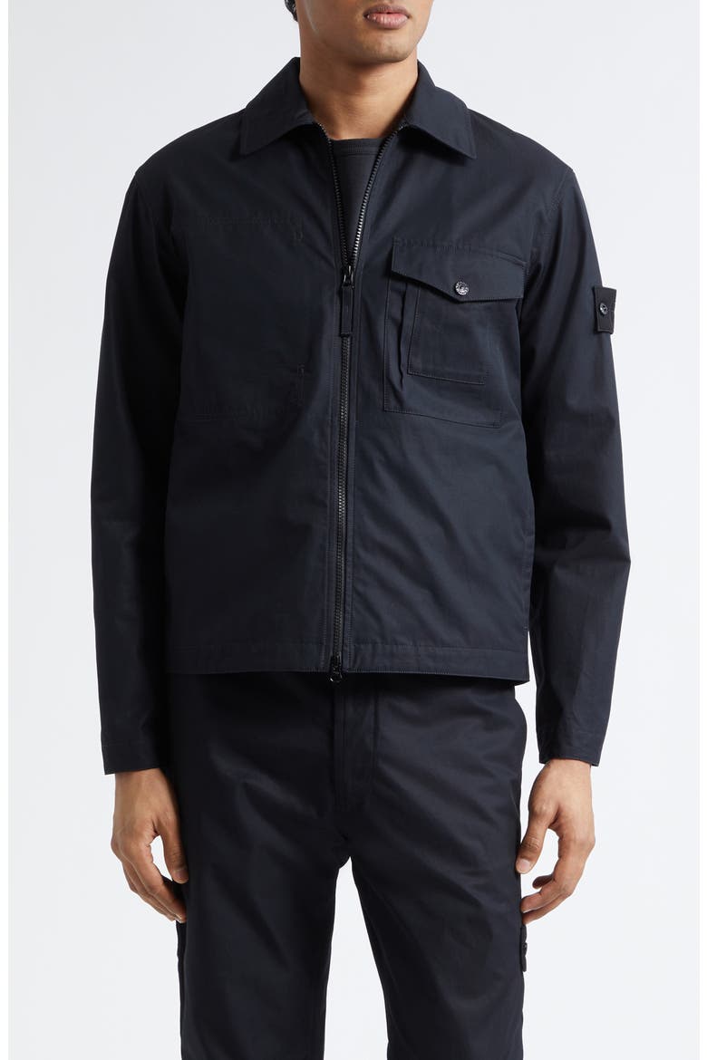 Cotton Canvas Zip Jacket, Main, color, BLACK
