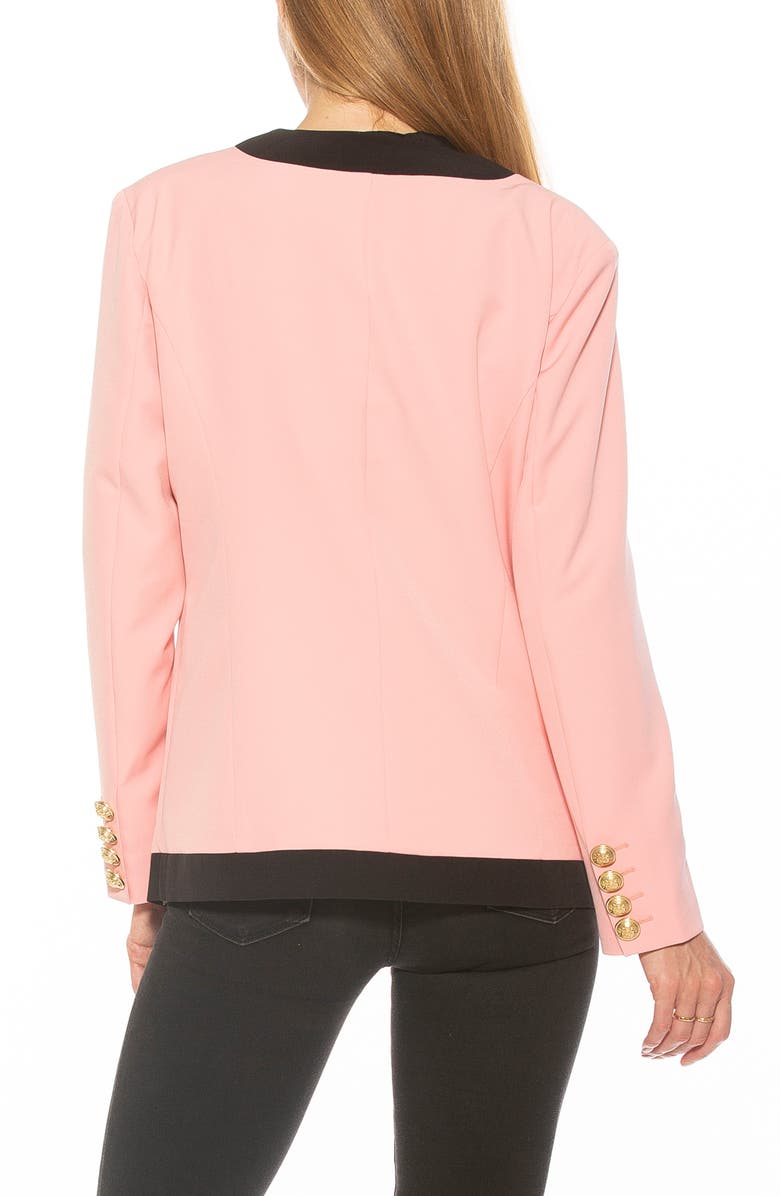 Alexia Admor Emele Oversize Contrast Trim Blazer, Alternate, color, Pink/ Black