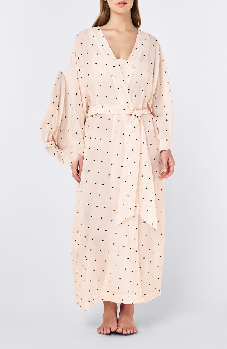 Papinelle Hearts Maxi Robe, Main, color, Rosewater
