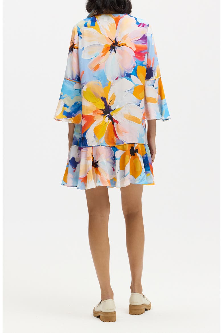 Margot Floral Bell Sleeve Shift Dress, Alternate, color, BLUE MULTI
