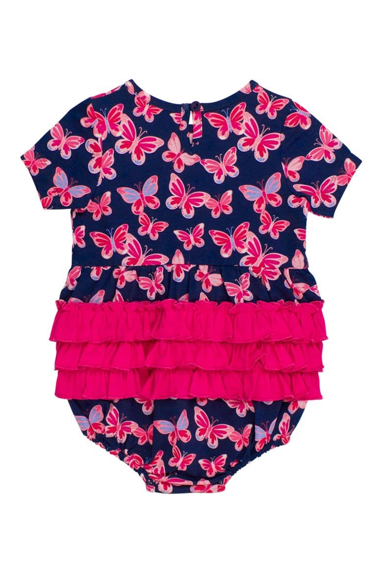 Butterfly Bliss Ruffle Cotton Bubble Romper, Alternate, color, BLUE
