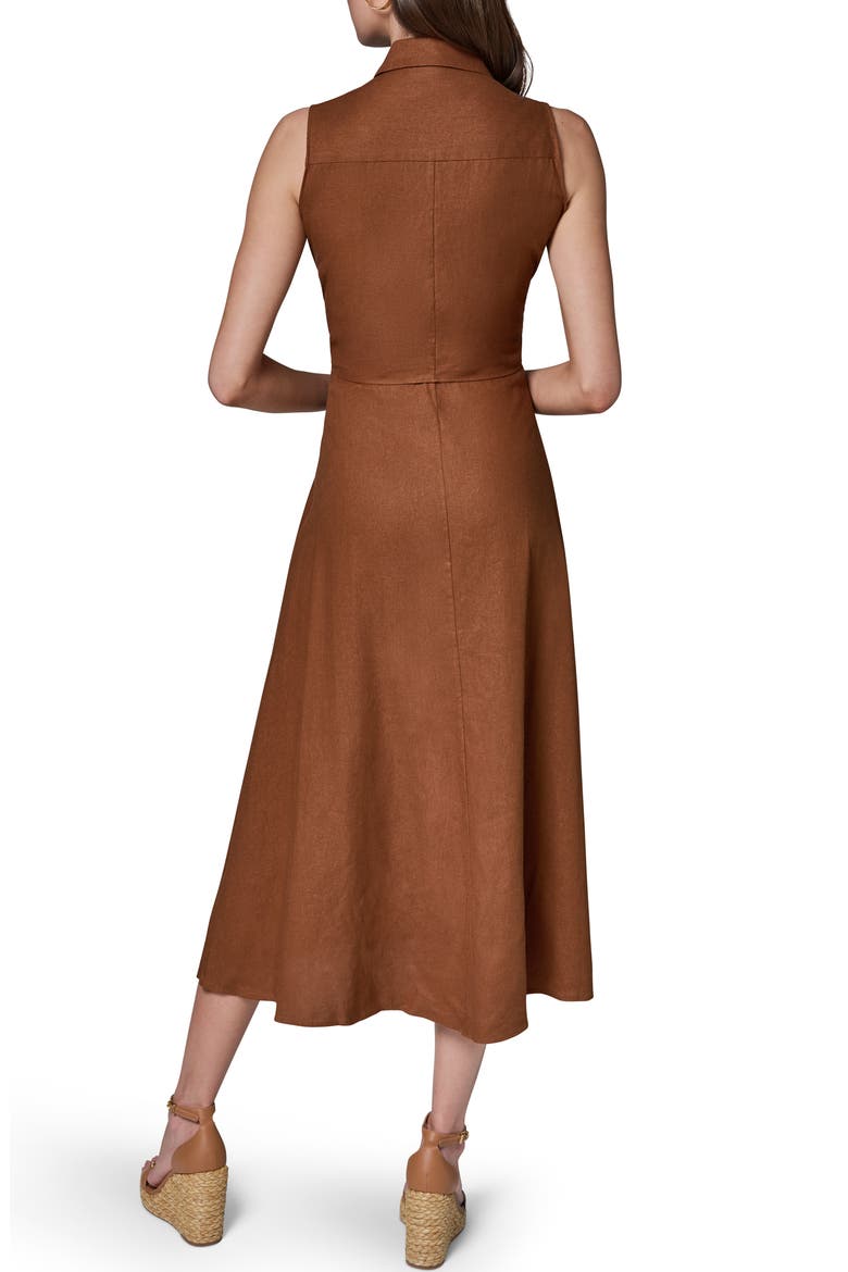 Sleeveless Linen Blend Shirtdress, Alternate, color, COGNAC (C0G)
