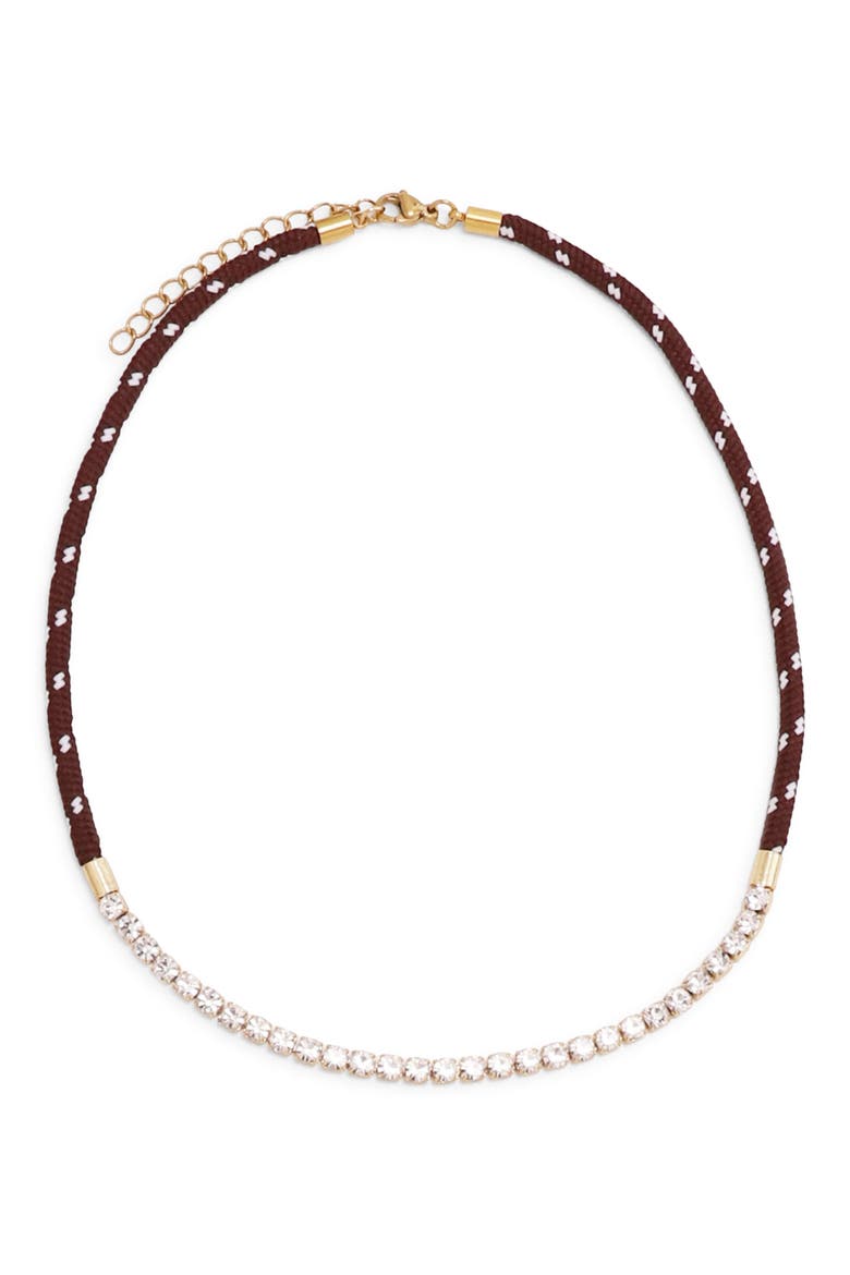 Paracord Beam Rhinestone Necklace, Main, color, BROWN