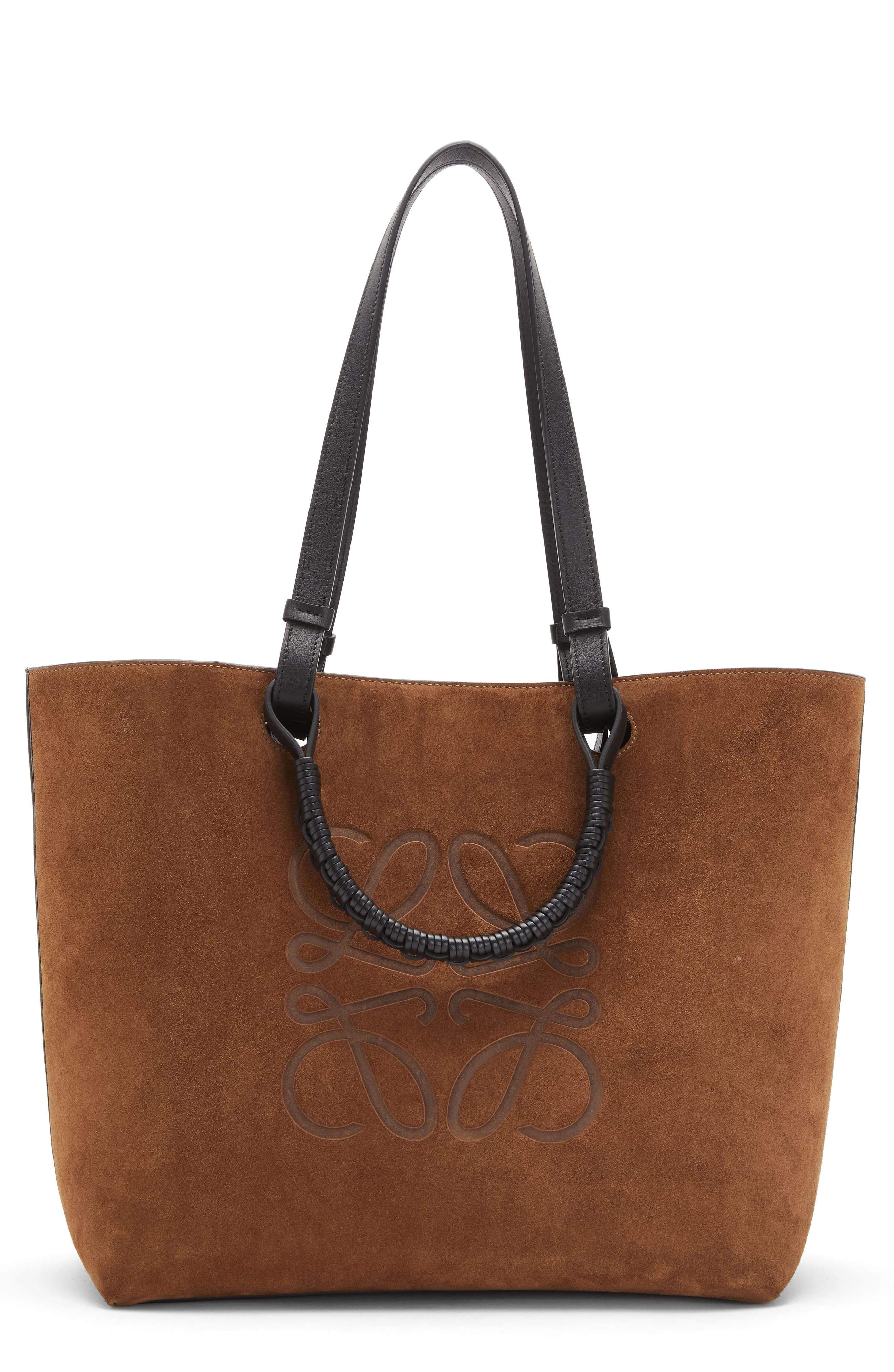 Loewe Anagram Suede Tote, Main, color, 