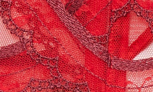 Fleur Du Mal Hendrix Embroidered Garter Belt In Rouge