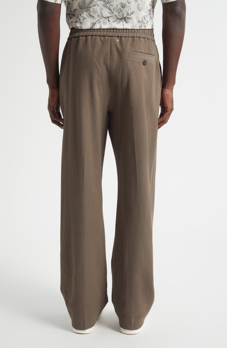Golden Goose Journey Virgin Wool Blend Herringbone Wide Leg Pants, Alternate, color, Stone Gray