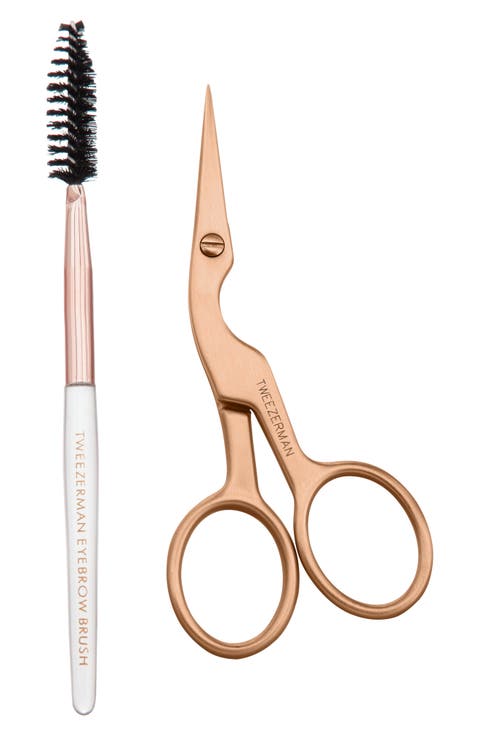 Rose Gold Brow Shaping Scissors & Brush Set