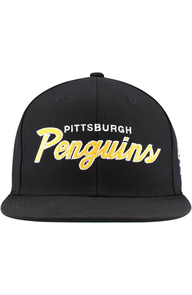 Mitchell & Ness Men's Mitchell & Ness Black Pittsburgh Penguins Core Team Script 2.0 Snapback Hat, Alternate, color, Black