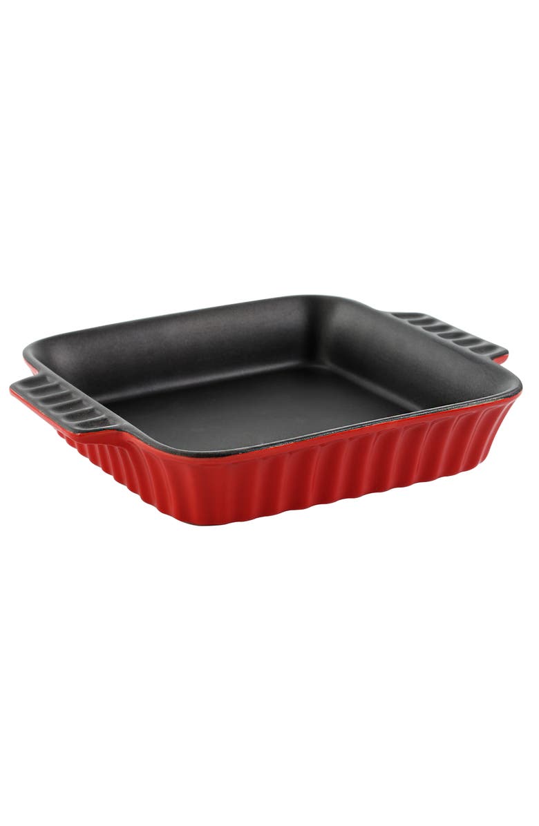 Crock-pot Denhoff 8 in. Non-Stick Ribbed Casserole, Alternate, color, Red