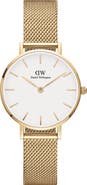 Daniel Wellington Petite Evergold Mesh Strap Watch, 28mm