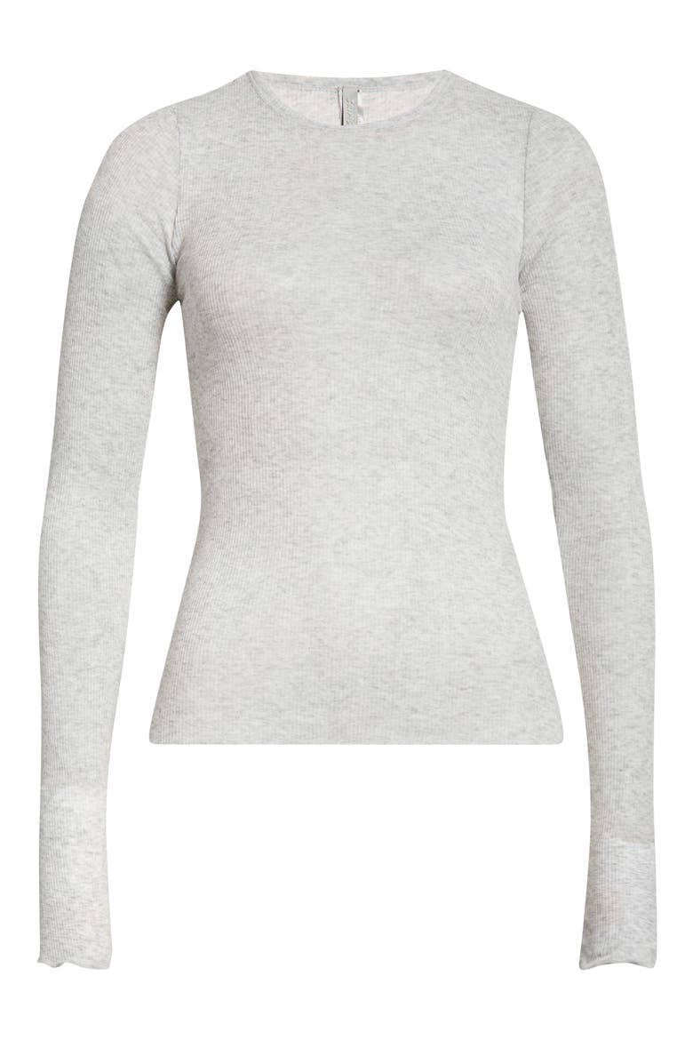 Sheer Cotton Blend T-Shirt, Alternate, color, LIGHT HEATHER GREY